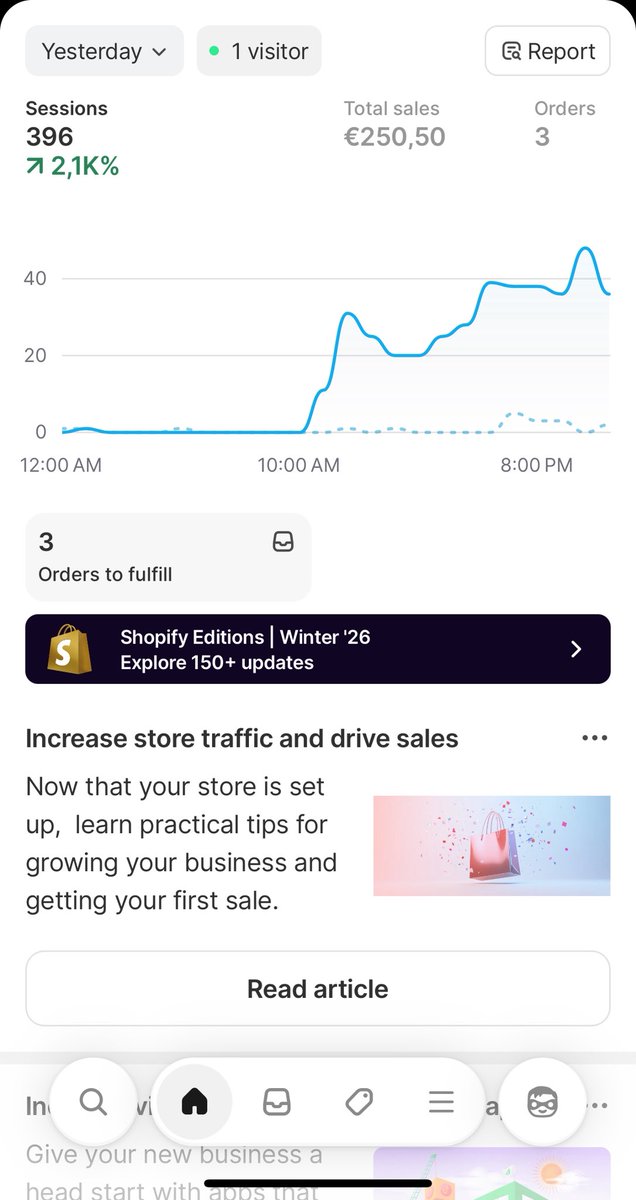 ecombfall's tweet image. Day 5 :
7608 vues
~396 sessions
250€ de C.A

j'ai réussit un hook qui pousse ma vidéo à quasi 10k et je fais une bonne vente. 0€ d'ads, 0€ de coût produit.

🏃‍♂️🏃‍♂️