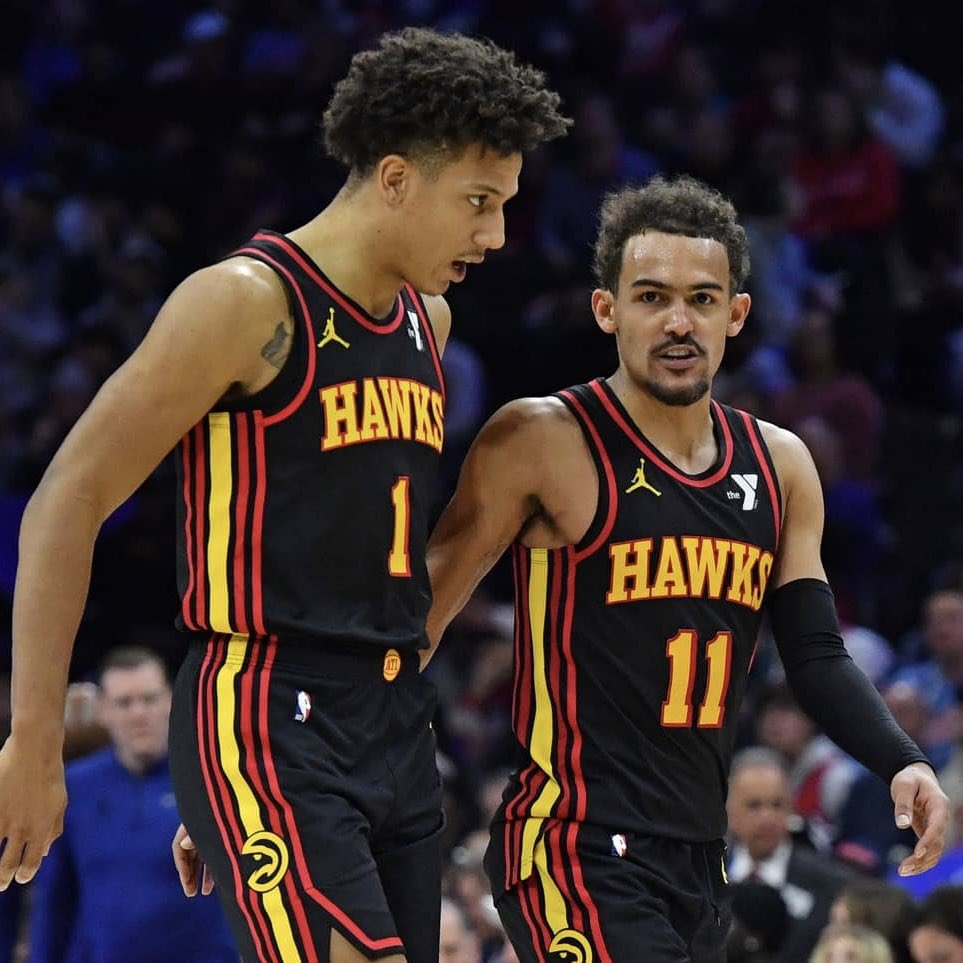 RTNBA's tweet image. The Hawks Duo Today Despite The Loss:

Trae Young:
35 Points
9 Assists 
10/15 FG
7/8 3P

Jalen Johnson:
36 Points
11 Rebounds
9 Assists
12/21 FG

Tough loss