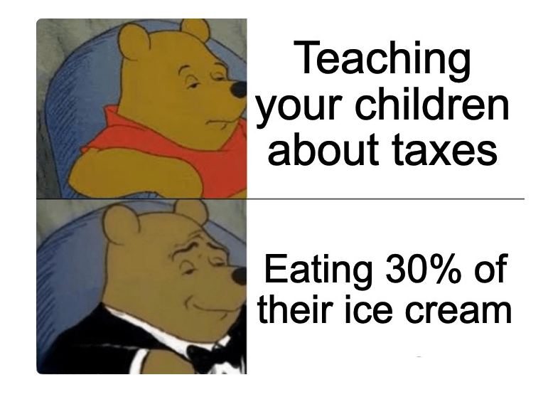 Iota_Finance's tweet image. How to teach taxes to children? Real-life examples are the best.

Nothing like a little IRS roleplay at the dinner table.
“Sorry, kid. Uncle needs his cut.”

#TaxTipsForParents #FinancialLiteracy #TeachKidsMoney #TaxHumor #MoneyLessons