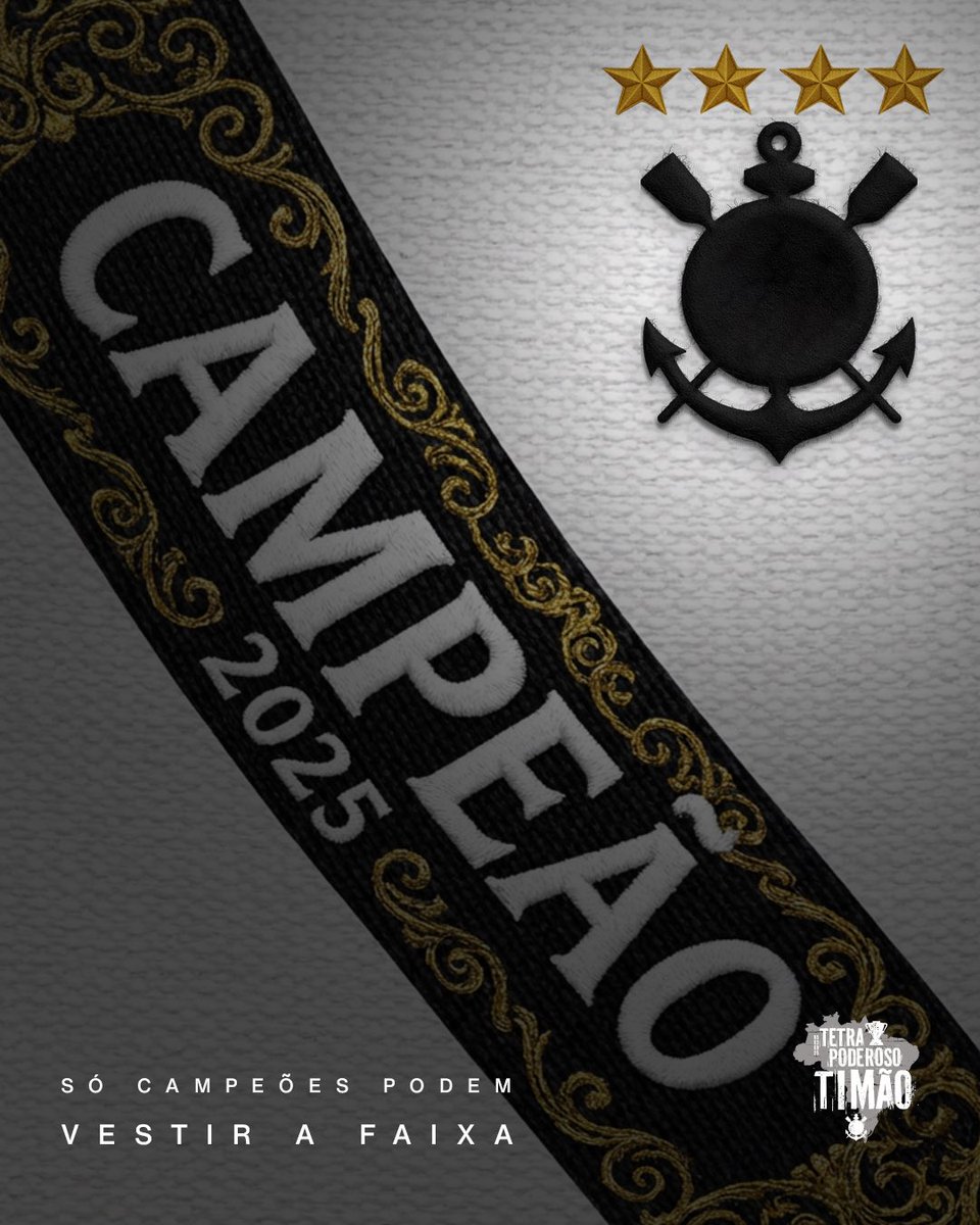 Corinthians's tweet image. FAIXA MUITOS TÊM. MAS, DE CAMPEÃO, SÓ O CORINGÃO! 🏴🏳️

#TETRAPoderosoTimão
#VaiCorinthians
