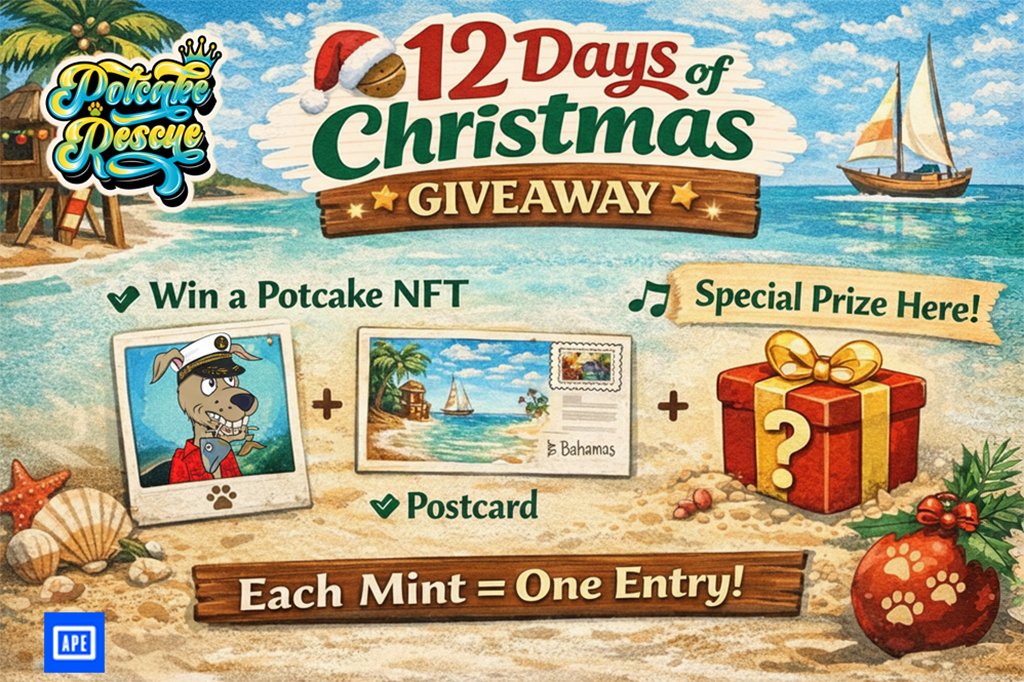 PotcakeNFT's tweet image. 🎄 12 Days of Christmas with Potcake Rescue 🎄
 December 25 – January 5

This Christmas season, we’re doing something a little different. Instead of counting down to Christmas, we’re celebrating the traditional 12 Days of Christmas, which run from December 25 through January 5,…