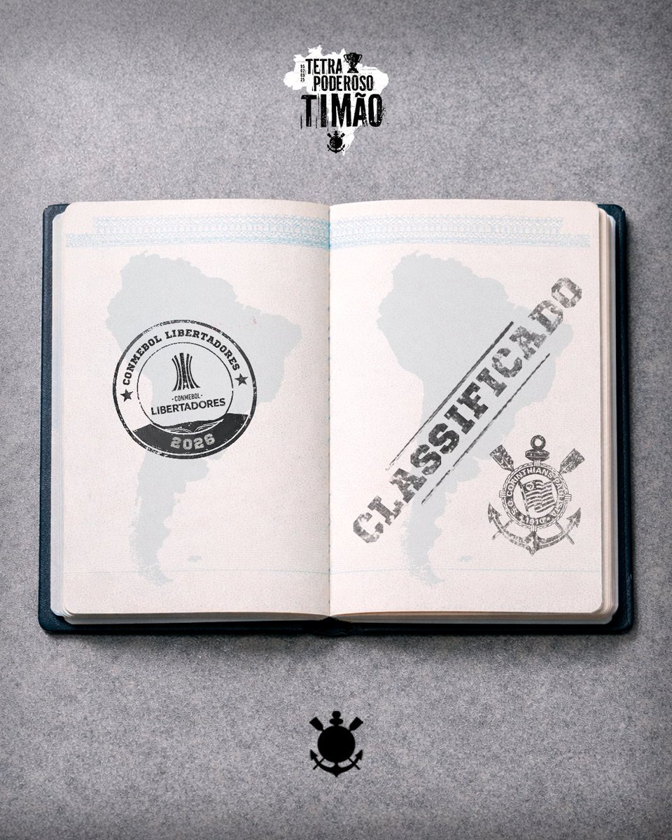Corinthians's tweet image. SENHORAS E SENHORES, O SEU SPORT CLUB CORINTHIANS PAULISTA ESTÁ NA CONMEBOL LIBERTADORES DE 2026. 🏴🏳️

#TETRAPoderosoTimão
#VaiCorinthians