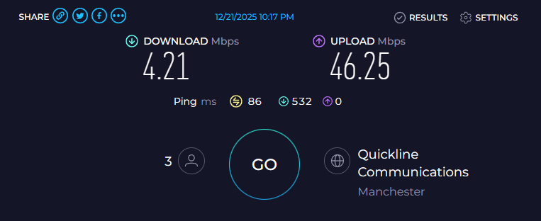 PluckVT's tweet photo. @ThreeUK I'd love to, right after you fix your awful connection - absolute joke https://t.co/FLQqKR2TP5