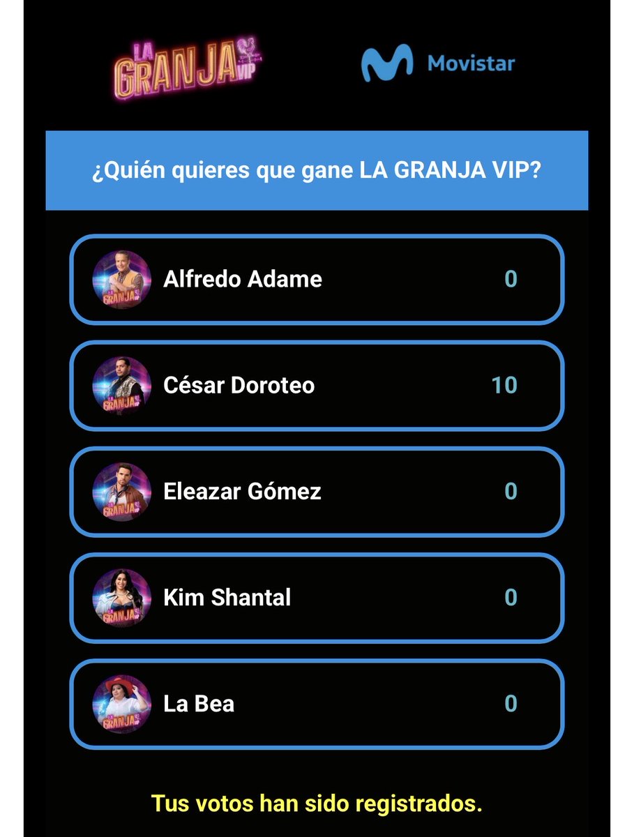Otros 2k votos para Teo!! 

VAMOS #TeamTeo LLEVEMOS A LA TÍA A LA CIMA 👑 

TEO GANADOR 
#LaGranjaVIP
