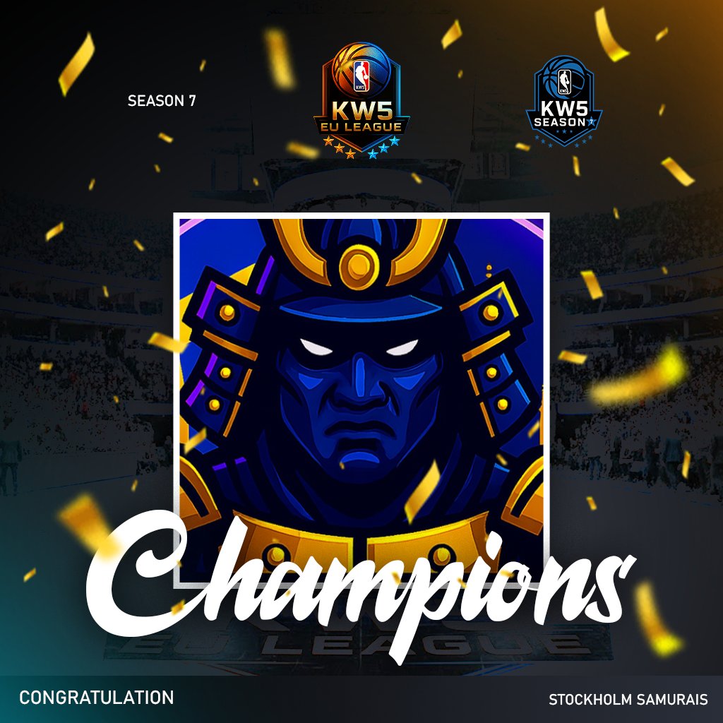 KW5_EU's tweet photo. WHAT A NIGHT ! 🥷🏆
THE @KW5Samurais COMPLETE THE DOUBLE, AFTER THEIR CUP WIN ALSO SECURE THE @KW5_EU ASSOCIATION SEASON 7 CHAMPIONSHIP BEATING THE @KW5Generals 3-2 IN A END TO END SERIES https://t.co/nYW4wYe9nb