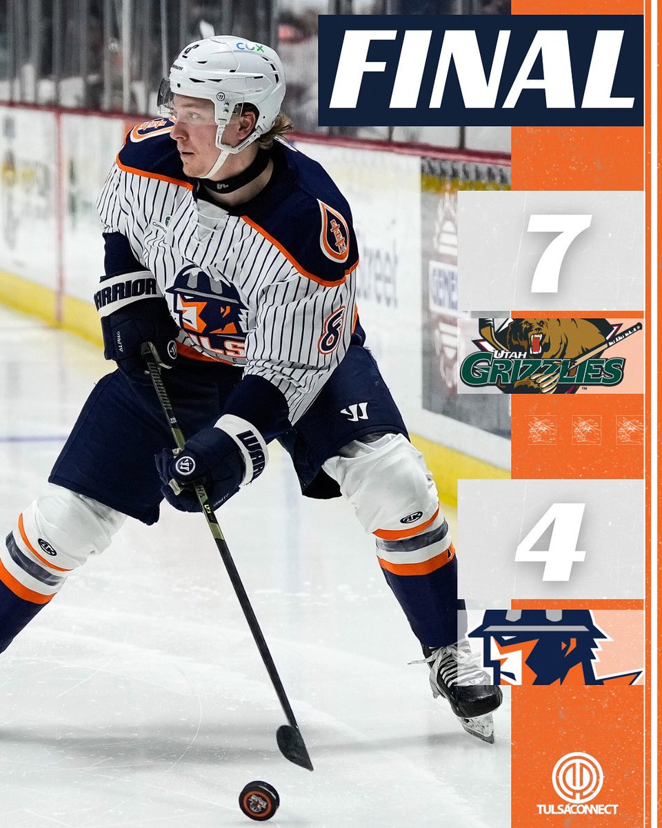 End of the weekend final. 

Final Score powered by TulsaConnect, the preferred IT Services sponsor of the Tulsa Oilers and your one stop shop for all your IT needs! Visit tulsaconnect.com and let them know the Oilers sent you for a special discount!*