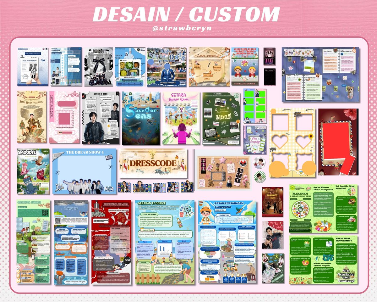 strawbcryn's tweet image. OPEN JASA/JOKI EDIT🌷
• edit pas foto
• hapus objek 
• manips 
• joki canva (poster, infografis, freebies, photobooth, corat coret, feeds, scrapbook, corkboard, dll)

- jual preset lightroom
- anything u need

just ask me-!

#zonauang #zonajajan️️ #joktug