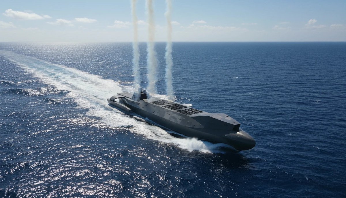 ToughSf's tweet image. A semi-submersible trimaran ship has appeared in China, estimated to be 65m long.
There's speculation as to whether it's uncrewed, or loaded with VLS cells or drone bays (making it an XLUUV mothership).
Report:
twz.com/sea/chinas-mys…