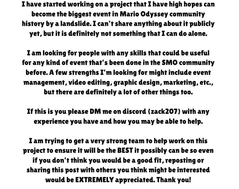 TO THE SPEEDRUNNING COMMUNITY: