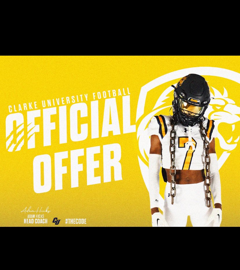 k1ngcombs's tweet image. #AGTG 
After a Amazing conversation I am Blessed to announce that I have received an Offer to @ClarkePrideFB Thank you Coach @CoachLennox_ For this Blessed opportunity Thank you ❤️
@Coach_GregDavis 
@CoachHammack7 
@CoachFields94 
@Coach_ACarson 
@WFLegacyFB