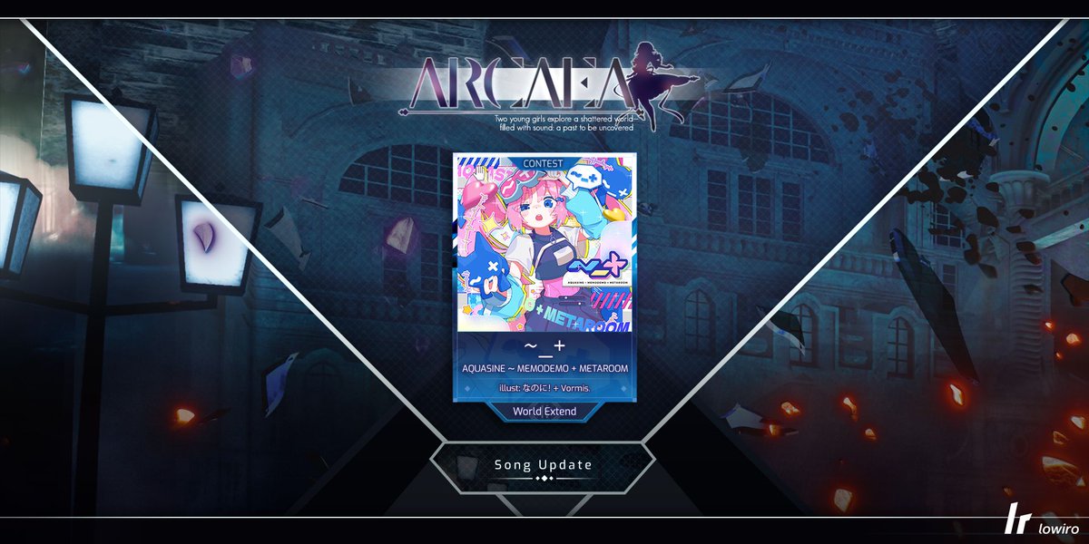arcaea_en's tweet image. The final winning entry of the "Coalescence" song contest is revealed here:

"~_+" by AQUASINE ~ MEMODEMO + METAROOM

ꓘS∀ꟽ

Coming to World Extend on 12/24!
#arcaea
