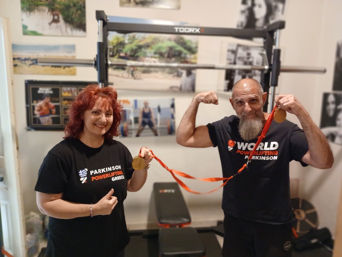 WorldPDCongress's tweet photo. Nikolaos Koukoulakis (Greece) @ParkinsonsEU shares this moment with his sister, wearing medals from World Parkinson Powerlifting competitions. 💪
Join the #RedThreadProject and share your photo to show how our global #Parkinsons community is connected.
🔗 https://t.co/1pUV2CaZ4J https://t.co/1Ye9ulDo0f