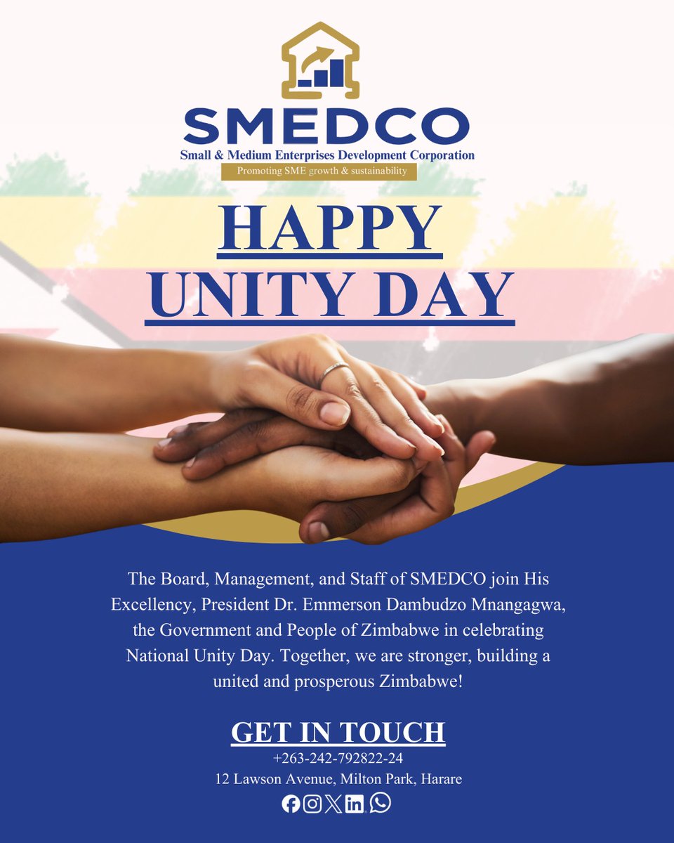 United we stand! 🇿🇼 Happy National Unity Day.  #NationalUnityDay #Zimbabwe  #UnityInDiversity #peace  #prosperity
