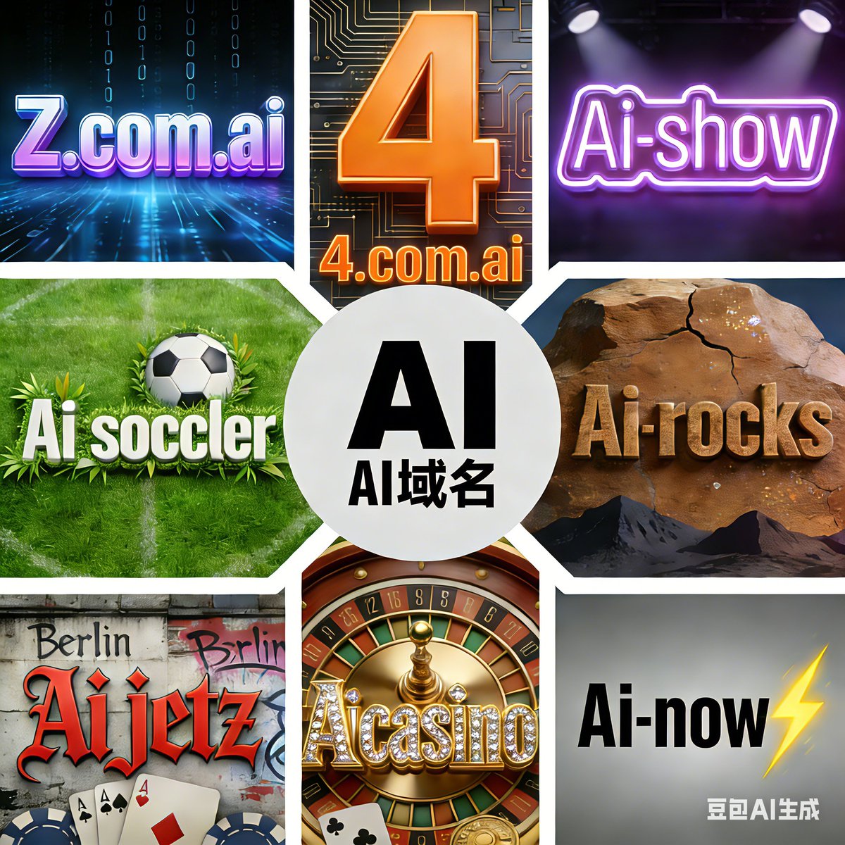 These AI domain names are absolutely brilliant!
Ai.show: Full of stage presence / Ai.rocks: Bursting with coolness / Ai.soccer: Sports fan bliss / Ai.jetzt: German precision buff / Ai.casino: Exclusively