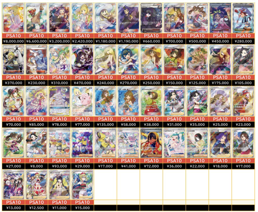🔥🔥PSA10買取表🔥🔥 12/22サポート 🔥エクバリーリエ¥8,000,000