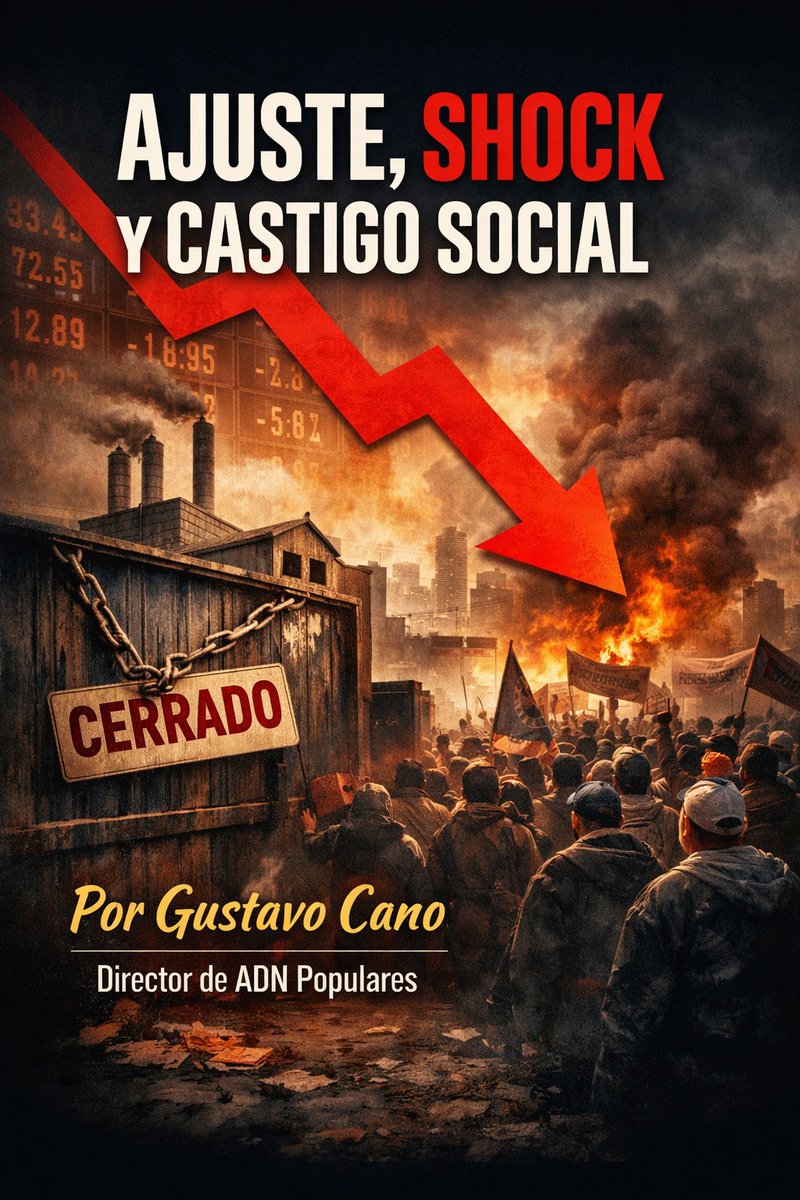 📉🔥 Por <a href="/GustavoCanook/">Gustavo Cano</a> , director de ADN Populares | El ajuste dejó de ser una etapa y se volvió doctrina: recesión, destrucción del empleo y retroceso de derechos bajo el gobierno de Milei.
👉 Leé el artículo completo en adnpopulares.com