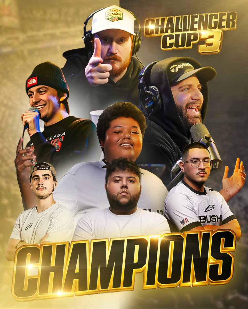 CHALLENGERS CUP 3 CHAMPIONS 🏆

We celebrate EVERYTHING like we won the Super Bowl because we love our team and we LOVE Call of Duty

#unshaven 🌳