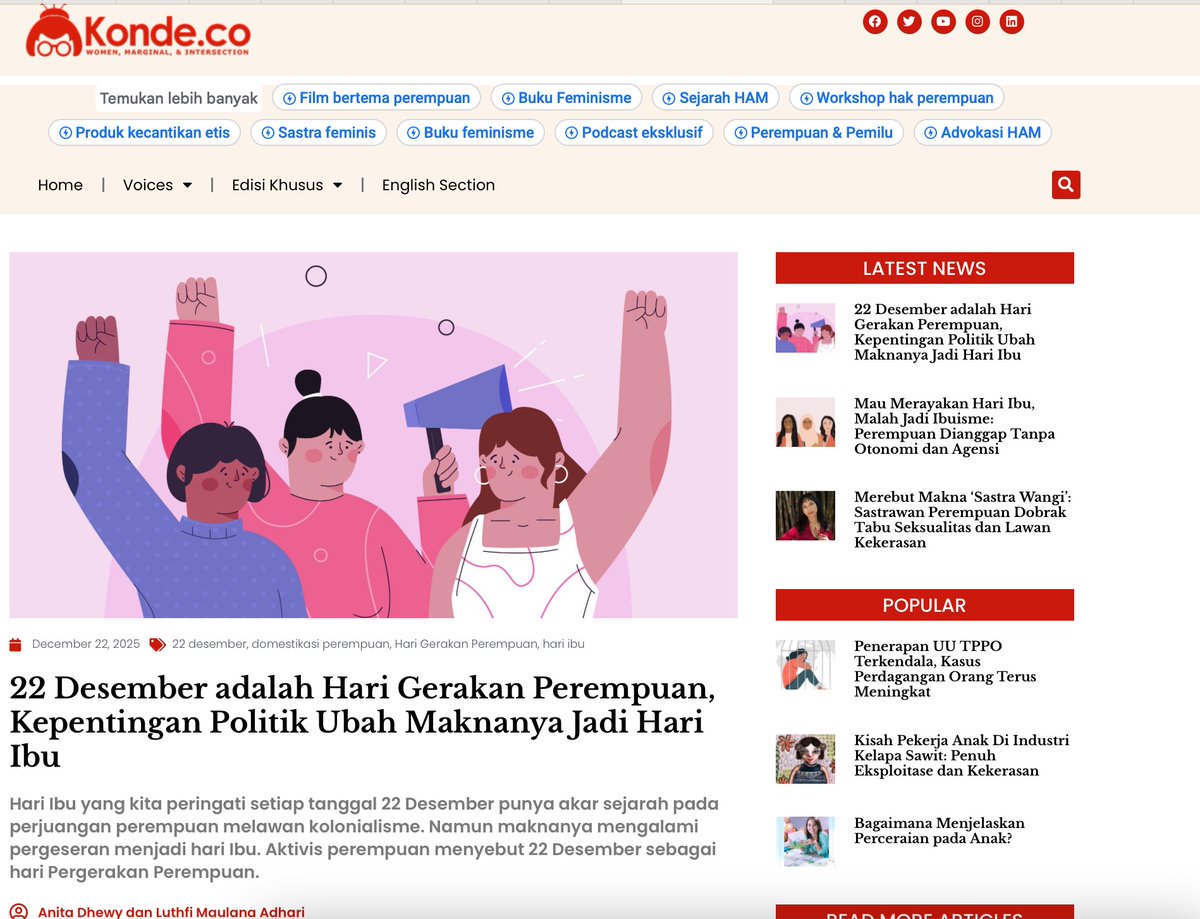 I think we start to reconsider that today is a national mother's day. Many women movements have long told us the history behind Dec 22, we just need to listen.