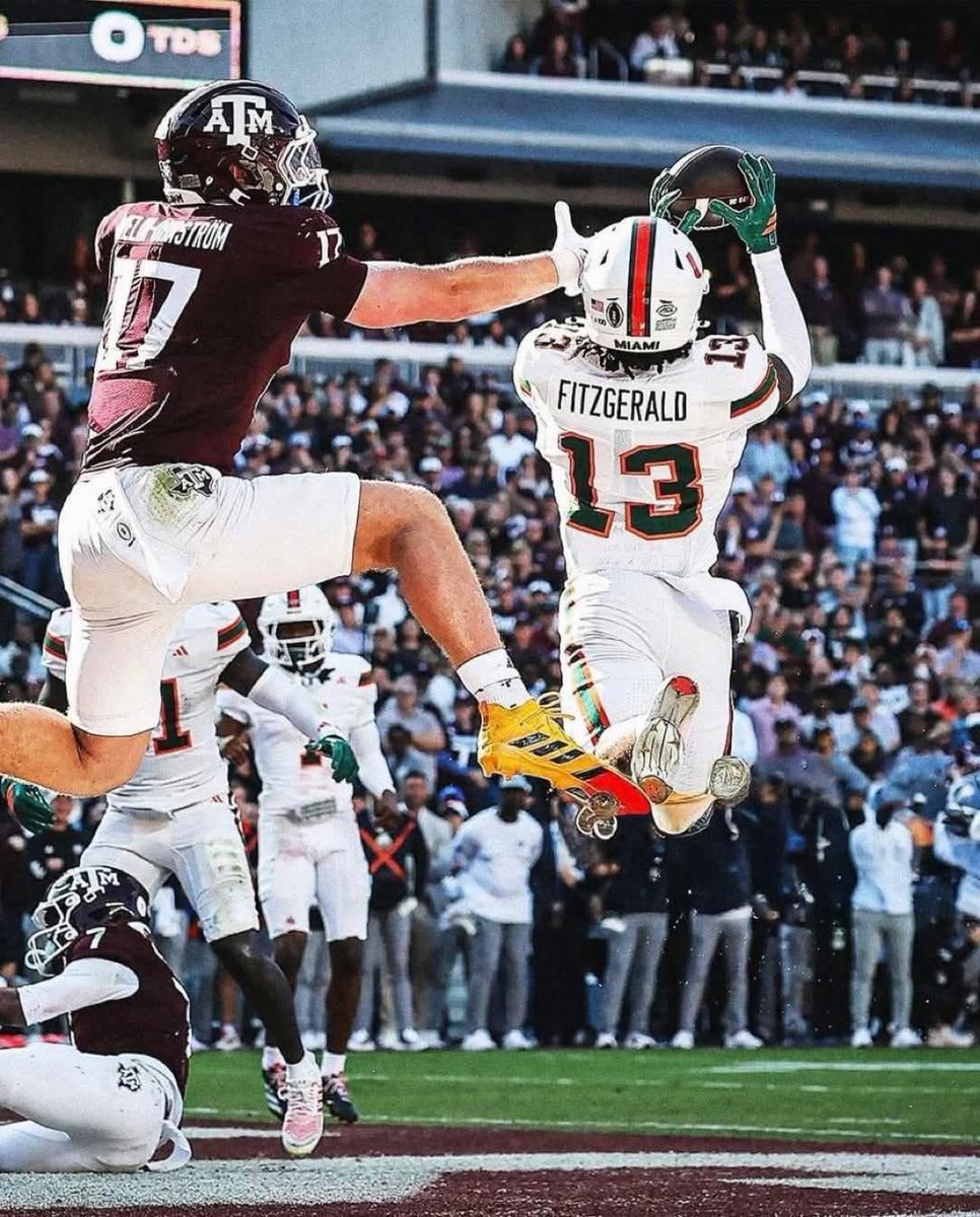 SportsRollo's tweet photo. 🚨🚨NEW ARTICLE🚨🚨

MARIO CRISTOBAL HAS BUILT MIAMI INTO A CHAMPIONSHIP CALIBER PROGRAM

There are moments in life that foreshadow what the future holds. For the Miami Hurricanes, that moment came on October 4th in Tallahassee, as the undefeated 4–0, then No. 3–ranked Canes played their archrival Seminoles.

It happened in the blink of an eye. True freshman Bryce Fitzgerald intercepted Tommy Castellanos and set up the Canes near midfield. That is when Carson Beck found Malachi Toney in stride and hit him for a 44-yard bomb that led to a 14–3 Canes lead, a lead the Canes would never relinquish as they beat their rivals for a second year in a row. Two true freshmen making an incredible play in back-to-back fashion.

Fast forward to December 20th. Miami playing in front of 104,000 at Kyle Field in their first playoff game in program history in the CFP Playoff era. It’s a defensive battle into the fourth quarter with the score tied at 3–3. Toney had a crucial fumble that gave the ball to the Aggies at midfield. Not only were the Canes able to get a stop, but then Mark Fletcherbroke off a 56-yard run that put the Canes in the red zone. That’s when Dawson dialed up a run play for Toney, who took it outside and used his speed to score the go-ahead touchdown and give Miami the 10–3 lead.

Later, with less than 30 seconds remaining, Marcel Reed, who had marched the Aggies inside the 10-yard line, threw a pass to one of their tight ends that was just a bit late. In the last possible second, the true freshman Bryce Fitzgeraldappeared out of nowhere for the game-sealing interception. Just like that, 104,000 people were quieted. Just like Florida State, Malachi Toney and Bryce Fitzgerald, two true freshmen, had put the game away, except this time with stakes much, much higher.

This is a testament to the job Mario Cristobal has done with the Canes. Miami is a national championship contender. They bullied Texas A&M, the top defense in the SEC. The Canes have been powerhouses in recruiting, and they are not afraid to play young players. Bryce Fitzgerald, who was a talented safety but by no means a top-100 player in his class, had two interceptions in the game and now has six on the season, leading everyone in the Power 4.

Malachi Toney, a high four-star who reclassified and was pegged by some as a “three-star,” broke Miami’s all-time receiving records and became an outright All-American, establishing himself as one of the best players in the nation. Both of those guys developed in a big way this year, showing that beyond stars, senior film and coaching matter. It is a testament to the impact recruiting still plays for the Canes.

Outside of Toney and Fitzgerald, the Canes had three other players who were recruited and developed by Miami and played huge roles. Consensus All-American Rueben Bain Jr. had a monster game against one of the premier left tackles in the SEC. He finished with seven pressures, five tackles, four TFLs, three sacks, and a huge blocked field goal. In essence, he was unblockable and looked every bit like the top-five pick he is projected to be.

The other key cogs were Mark Fletcher and Francis Mauigoa. Mauigoa was one of two blue-chip offensive tackles the Canes landed in the 2023 class, a monster who has solidified the right tackle position and worked his way into a consensus All-American and sure-fire first-round pick. He was huge in opening holes for Fletcher, who destroyed the Aggies’ run defense with 17 carries for 172 yards (10.1 YPC). 

Cristobal had high praise for Fletcher’s performance:

“He’s just the heart and soul of our football team. Everything he does is dedicated to his teammates getting better, to the team winning, and to see him just—he took over. He took over the ground game in a game where we were having a real tough time moving the football.”

These were home-grown recruits who were crucial in Miami’s most important game since the 2002 Fiesta Bowl. But Cristobal hasn’t only identified and developed high school talent, he has also done it through the transfer portal. Keyon Scott, returning from injury, showed why he might be the best DB in college football with 10 tackles, three TFLs, two sacks, and one forced fumble. Jakobe Thomas had a monster game as well with nine tackles, half a sack, and half a TFL, continuing to make the case that he is among the best, if not the best safety in the nation.

And what about one of Cristobal’s first transfers, a DT-turned-DE in Akheem Mesidor, who was just as terrifying as Bain? He balled out with 11 pressures, 10 hurries, five tackles, 1.5 TFLs, and 1.5 sacks. One of the plays of the game was made by Mohamed Toure, who saved a touchdown with a key pass deflection just before the Fitzgerald interception. Another transfer linebacker brought in by Cristobal, he made huge plays when they mattered most.

Mario Cristobal has built through both the transfer portal and high school recruiting, a championship-caliber team. A team that is bigger and stronger than every team in the SEC. A team with the best OL/DL combo in the nation. A team ready to take on Ohio State, the defending national champions and the program that sparked Miami’s decline 23 years ago. Now Miami faces them as a 10-point underdog, with the roles reversed.The hunter becomes the hunted.

The Canes have a championship unit, developed by Cristobal and his staff, built with the DNA of smash-mouth football. A mix of elite recruiting and elite portal evaluations. These Canes are different. They won’t quit. They will fight until they break you.

“There’s no flinch in these guys, and the way that they train, the way that we train collectively as a group, the belief in each other is extremely strong. We train and wire our team to be confident and aggressive in everything that we do… We have guys that are about that life, that truly enjoy the situation that calls for them to be at their best against great players,” Cristobal said.

And now for the first time since 2002, Miami has a real chance to change their destiny from a middling ACC team to the Kings of College Football once again.Just like that electric October night foreshadowed the greatness of two young true freshmen, This Texas A&M win might be a foreshadowing of Miami's return to the throne.

#GoCanes #CFBPlayoff