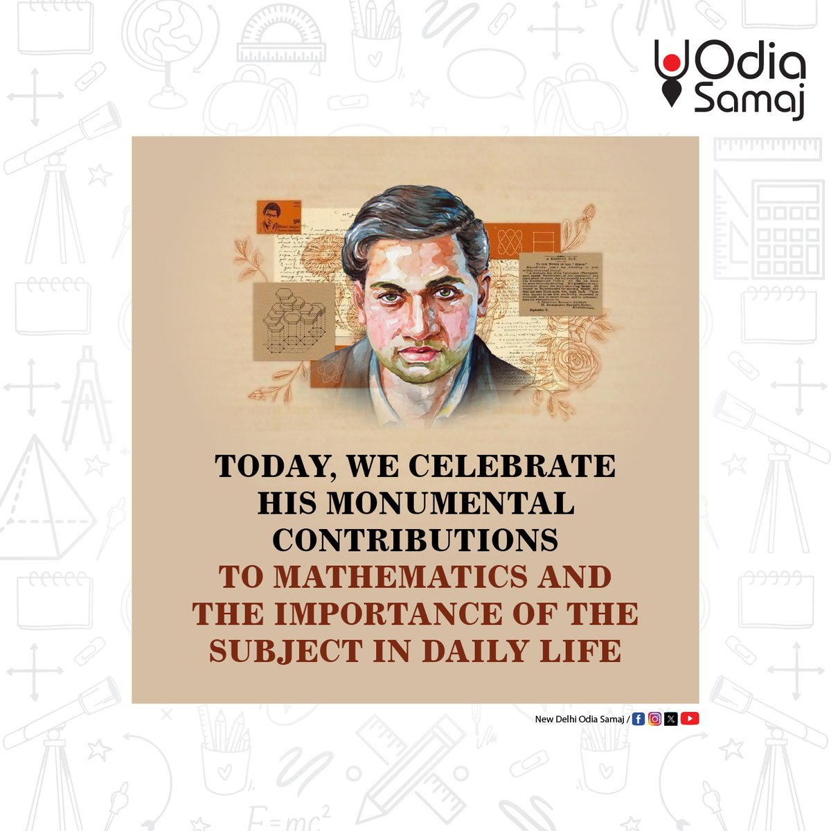 OdiaSamaaj's tweet photo. #NationalMathematicsDay #SrinivasaRamanujan #MathGenius #IndianMathematician #MathInspiration #MathForYouth #LegacyOfRamanujan #OdiaSamaj https://t.co/a9AluZQLPA