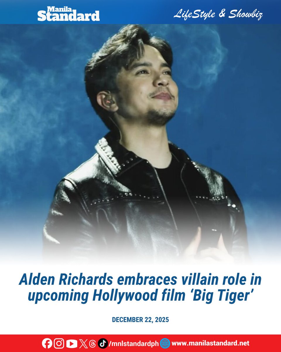 mnlstandardph's tweet photo. #MSShowbiz | Alden Richards is taking on his first antagonist role in the upcoming Hollywood action film “Big Tiger,” after more than a decade of taking the roles of leading men.

Read more: https://t.co/uFOPsZf4Zn https://t.co/PE0rxMFNOz