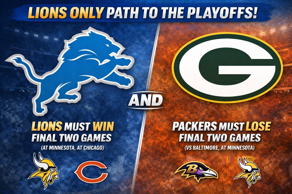 ErmanniMedia's tweet image. Lions ONLY path to the playoffs 👇
