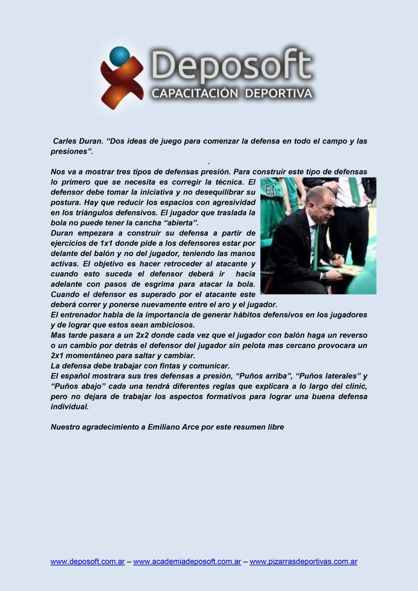 resumenes de disertaciones del coach Carles Duran en deposoft.com.ar