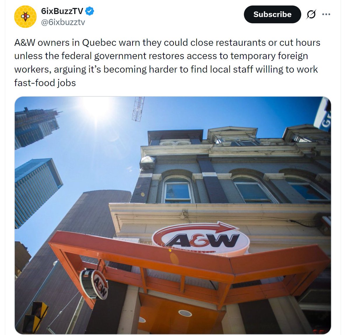 Tablesalt13's tweet image. These Mfers charge like $25 for a burger

and they cant afford to hire a Canadian teen?

F'CK OFF.