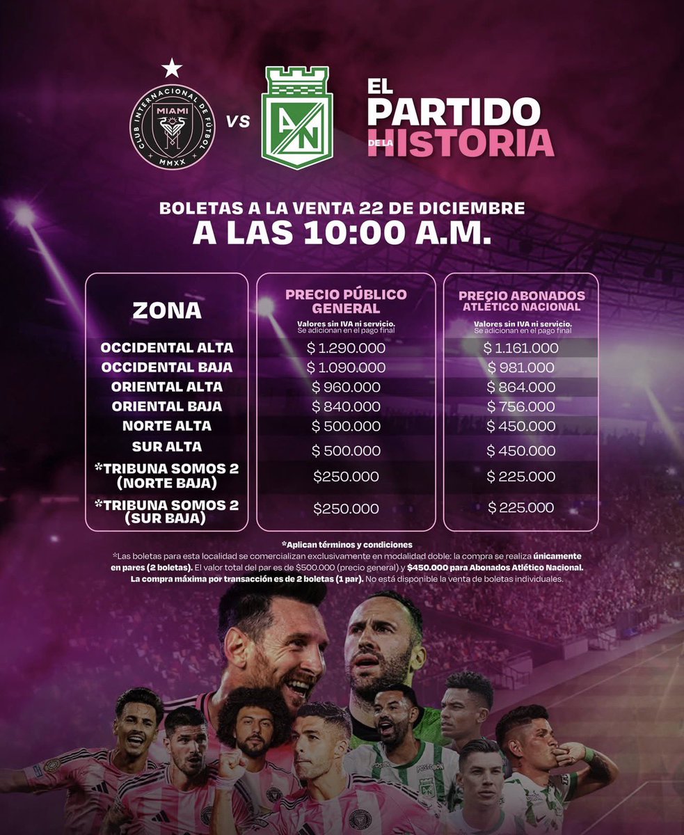 MadelnMDE's tweet photo. Siempre es que bajaron el precio de las occidentales y metieron una opción más económica en tribunas populares bajas para el partido contra el Inter Miami. https://t.co/EhWA3s1qu5