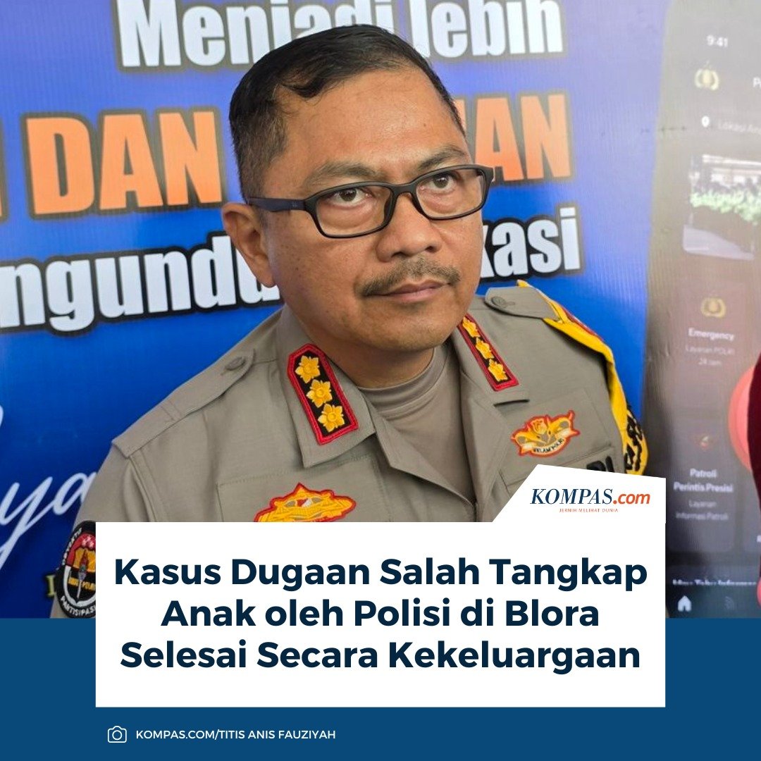 kompascom's tweet image. Kasus Dugaan Salah Tangkap Anak oleh Polisi di Blora Selesai Secara Kekeluargaan 

Baca di: regional.kompas.com/read/2025/12/2…