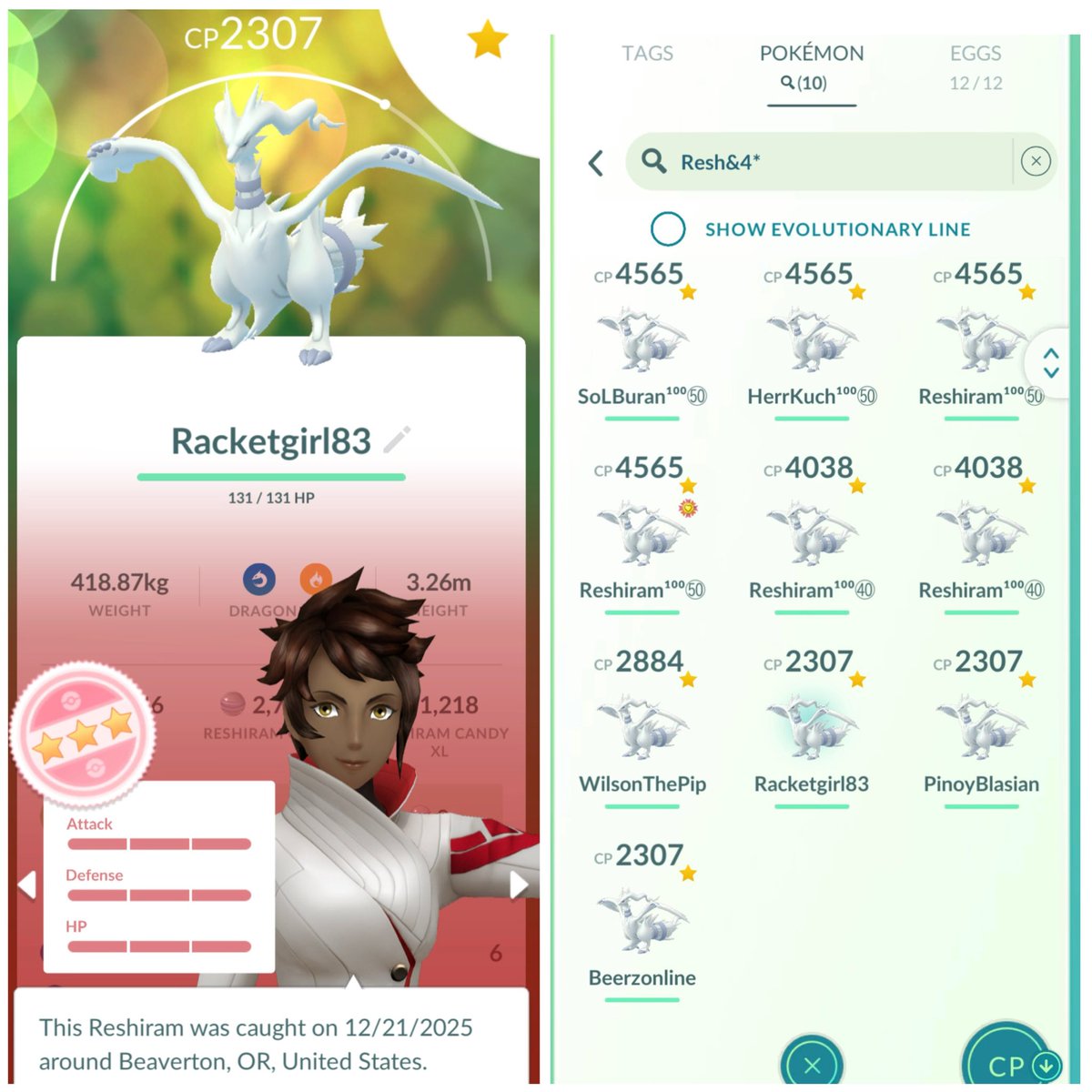 🙏 Thank you <a href="/Melanie99262949/">Racketgirl83 🔜🛫 Copenhagen</a> for the Hundo Reshiram! 🔥 

#PokemonGo