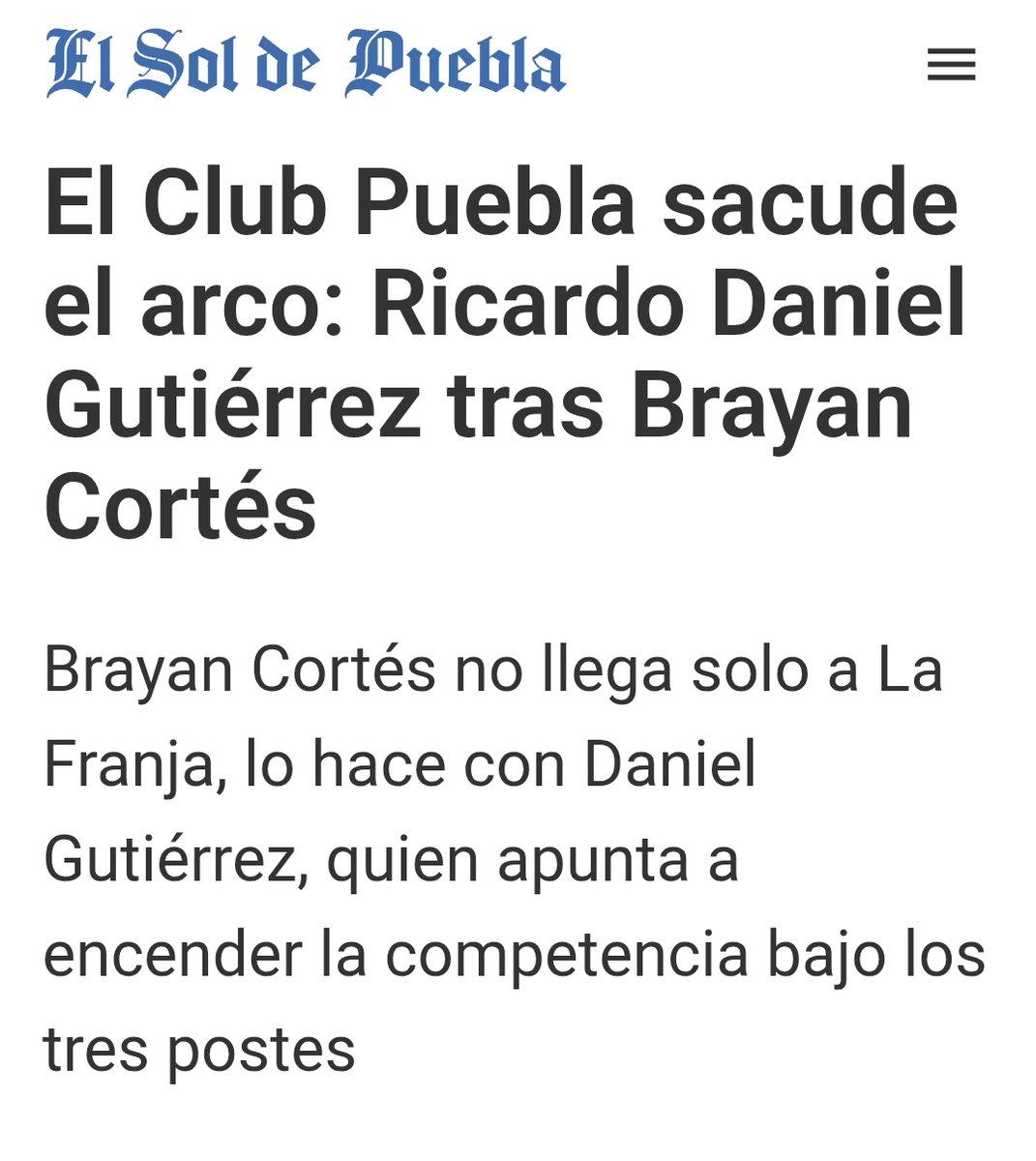 Otra voz, señores, vuelve la esperanza.
📌Según el medio "El sol de Puebla" la intención del club sería tener a los 2 arqueros para fomentar la competencia.