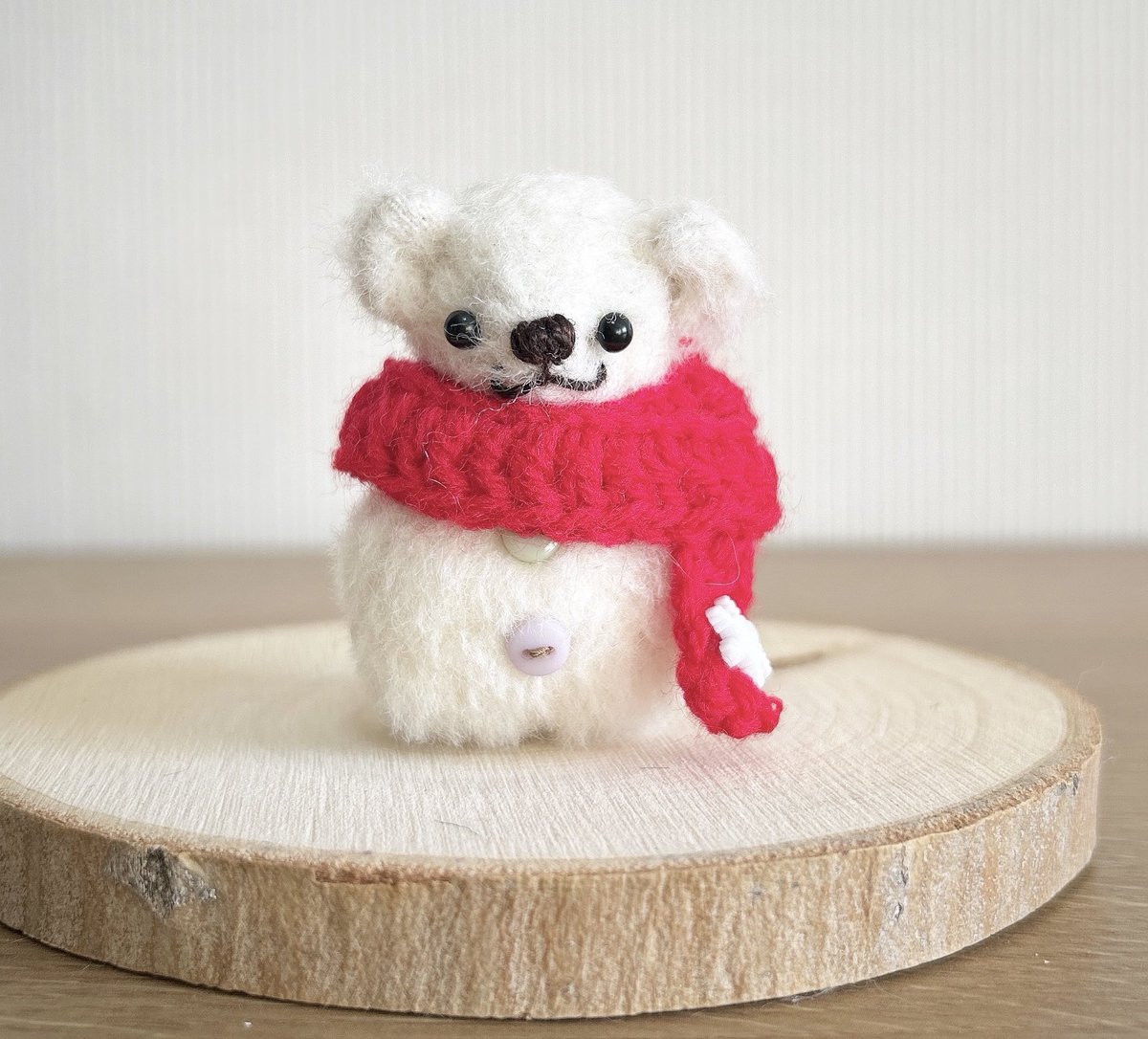 雪だるまくまちゃん完成⛄️ minneにてお家探し中です♪