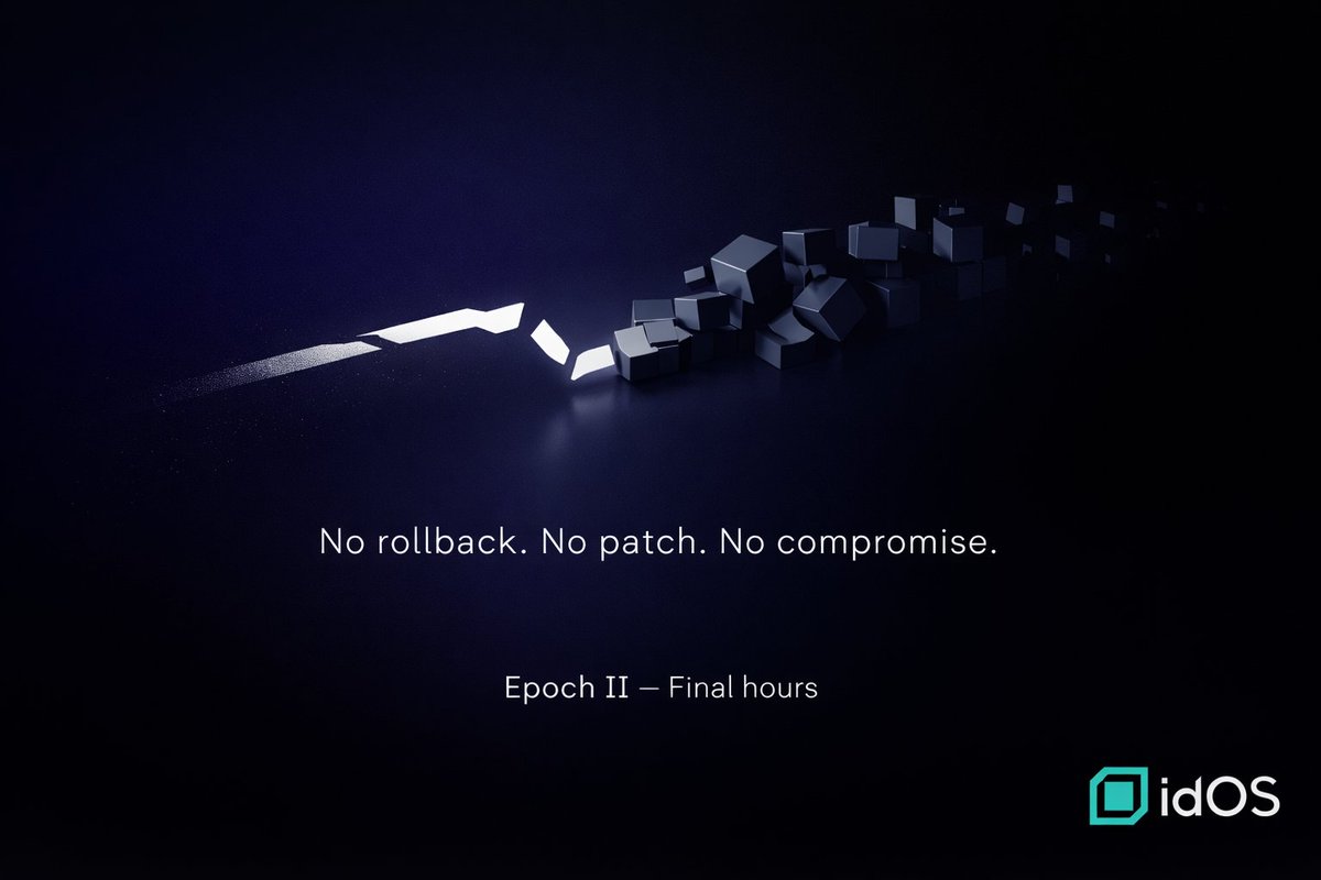 EsosPanas's tweet photo. There are systems where "compromising" seems reasonable.
With personal data, it is not.

When a database is leaked, there is no rollback.
There is no refund.
There is no "sorry."

That's why @idOS_network didn't patch the model.
It deleted data.
It broke flows.
It changed the architecture.

It wasn't drama.
It was accepting an uncomfortable truth:
identity does not allow for half measures.

Epoch II is ending.
And this was the point of no return.
