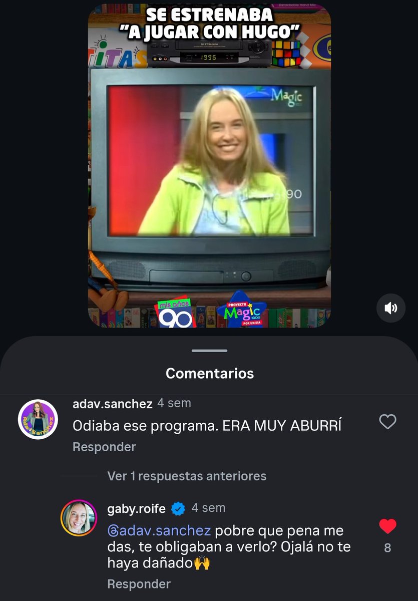 brezhneviano's tweet image. Gaby está tan comprometida con "A jugar con Hugo" que si le bardeás el programa te atiende, 29 años después.