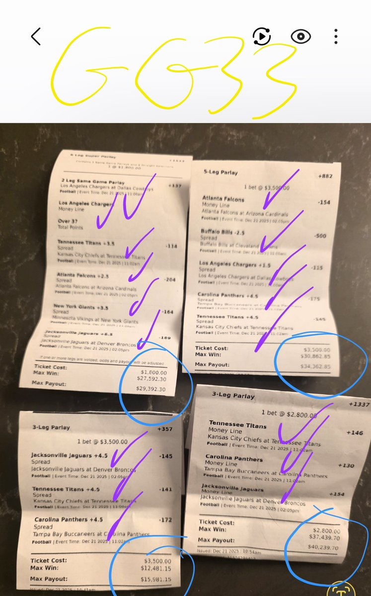 MatrixPrime_'s tweet image. $120,000 in PARLAYS 

THREE TEAM PARLAYS
$3,500 TO $15,981

THREE TEAM PARLAY
$2,800 TO $40,239

5 TEAM PARLAY
$3,500 TO $34,862

6 TEAM PARLAY 
$1800 TO $29,392

BECAUSE I AM THE TOP NUMEROLOGIST,  IN THE WORLD

I AM ALSO THE TOP HANDICAPPER IN THE, IN THE WORLD BY DEFAULT