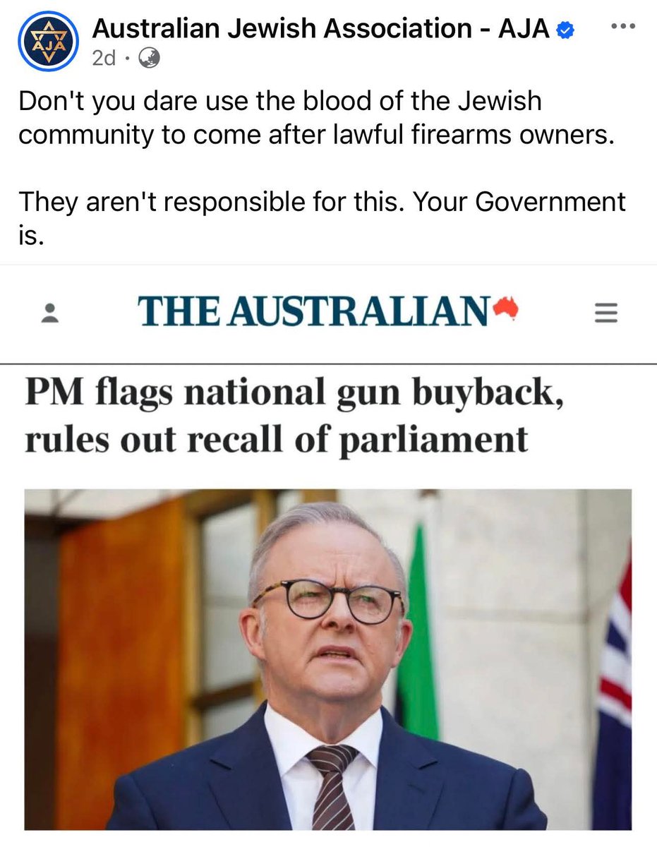 TopherField's tweet photo. No one is fooled by @AlboMP and his fixation with guns.

And I agree, this isn't just misguided, it's a sick attempt to use spilled blood for a pre-existing agenda.

I'm encouraged by the push back. https://t.co/ZwCagep4sC