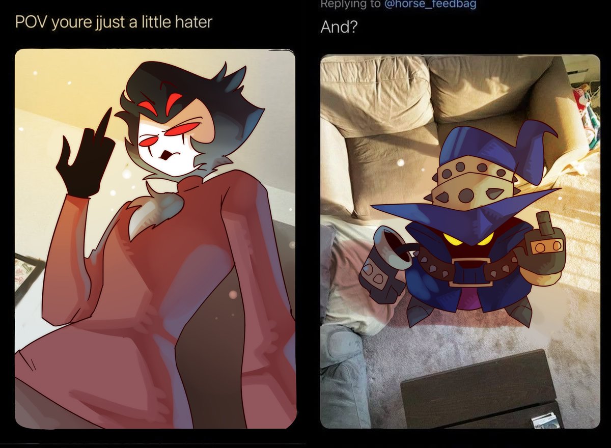 TemuBaka's tweet photo. I'll put my old artwork 
about crossovers fandom
#ededdneddy
#HazbinHotel 
#HelluvaBoss
#Murderdrones
#ONEPIECE 
#chainsawman 
#MightyAtom
#Sprunki
#Killlakill
#roblox
#fridaynightfunkin 
#umamusumeprettyderby
#leagueoflegends
#dandadan
#mylittlepony https://t.co/sQjZwOlfBc