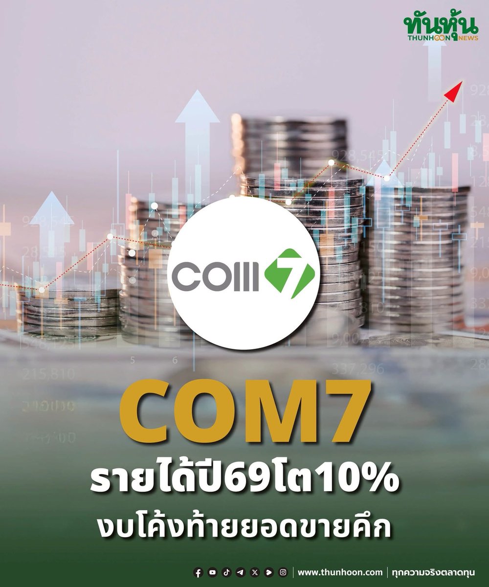 thunhoon1's tweet photo. COM7รายได้ปี69โต10% งบโค้งท้ายยอดขายคึก
อ่านต่อคลิก
https://t.co/XEEgUu0TEh
#ทันหุ้น #ทันหุ้นออนไลน์ #COM7 #รายได้ปี69 #ยอดขายQ4 https://t.co/uHj7rPNWjc