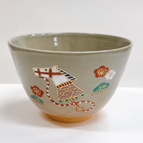 ラスト1点！ 茶碗 色絵 玩具馬 木村利斉・作【新年物／2026干支／午年