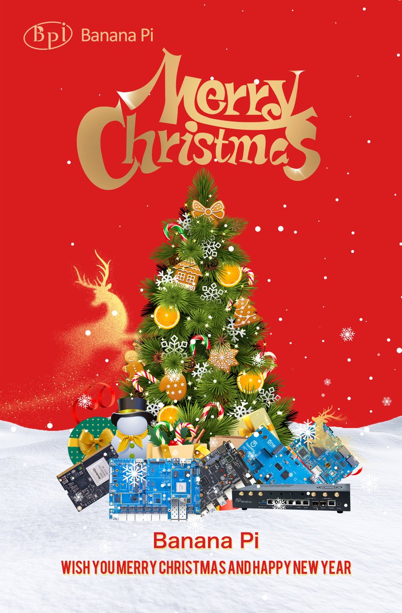 judyhuang9's tweet image. 🎄 Merry Christmas &amp;amp; Happy New Year! 
Banana Pi team Wishing you a joyful holiday season filled with peace, happiness, and success.
Thank you for your continued support!