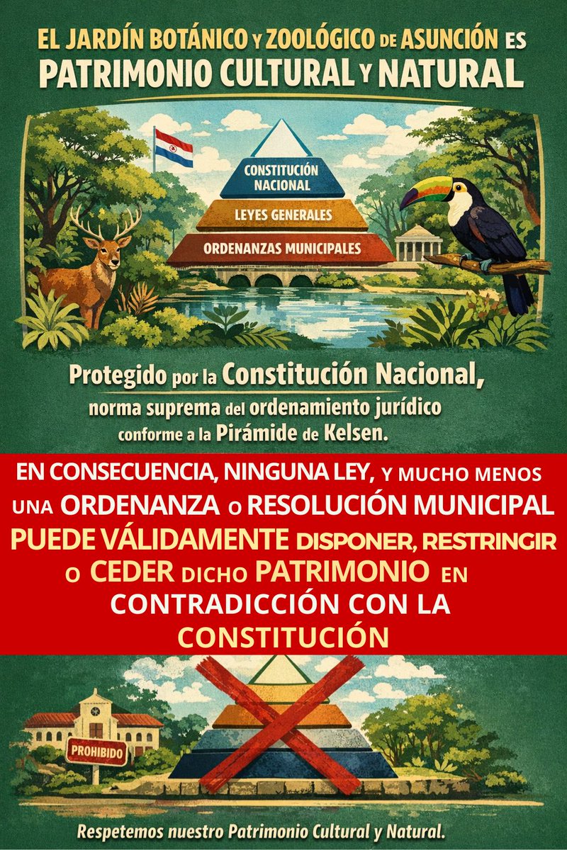 Los concejales municipales que aprobaron la cesión del Jardín Botánico incurrieron en una violación expresa de la Ley Orgánica Municipal, que prohíbe ceder parques y plazas a intereses privados.
<a href="/felixmayala/">Felix M Ayala</a> 
<a href="/javierpintos_py/">Javier Pintos</a> 
<a href="/luisbello_asu/">Luis Bello</a> 
<a href="/MinPublicoPy/">Fiscalía Paraguay</a> 
<a href="/PoderJudicialPY/">Corte Suprema CSJ</a>