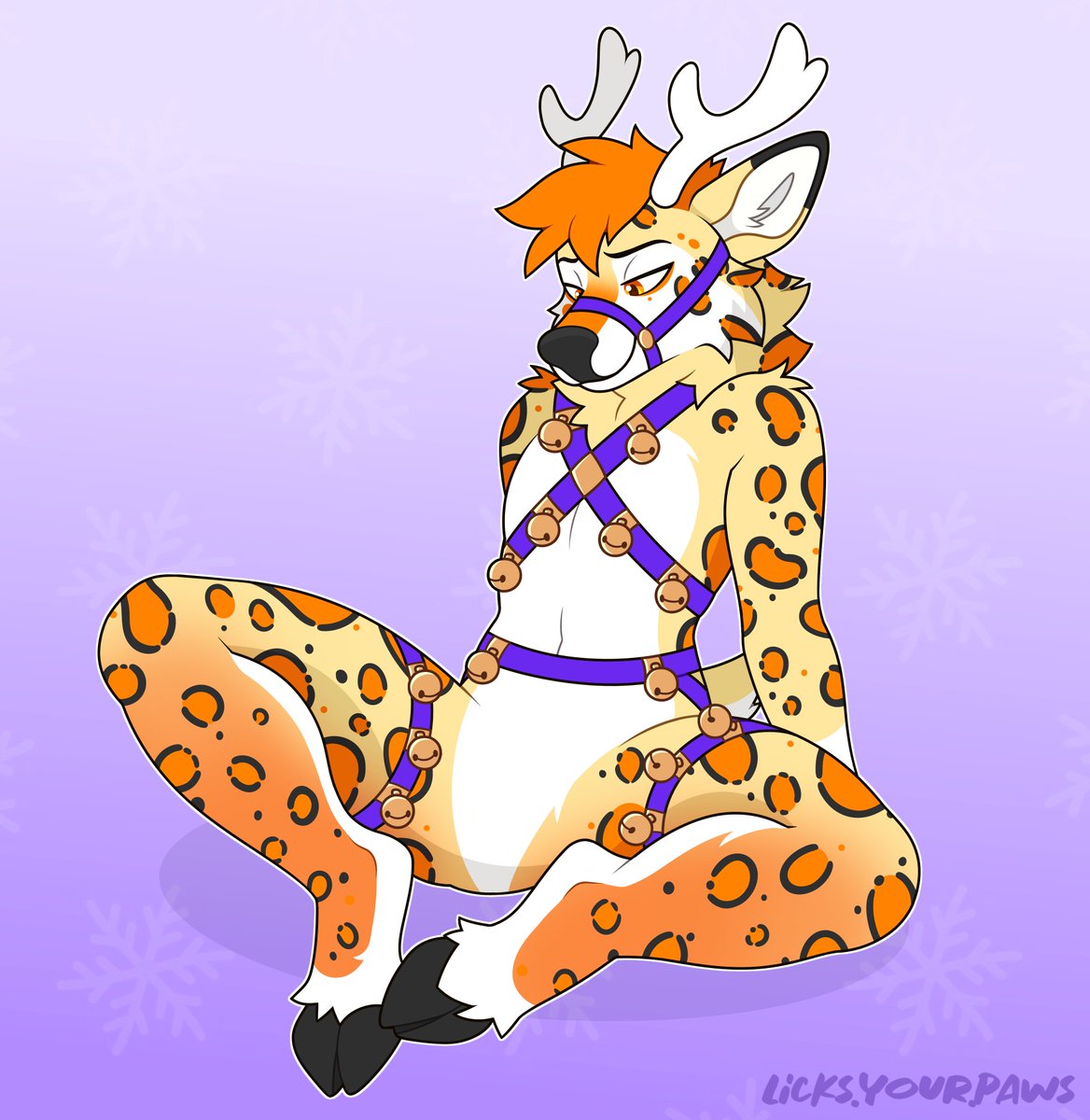 santa’s got a new reindeer to pull his sleigh this year 🦌💚❤️

art by <a href="/LicksYourPaws/">Reen</a> !!!