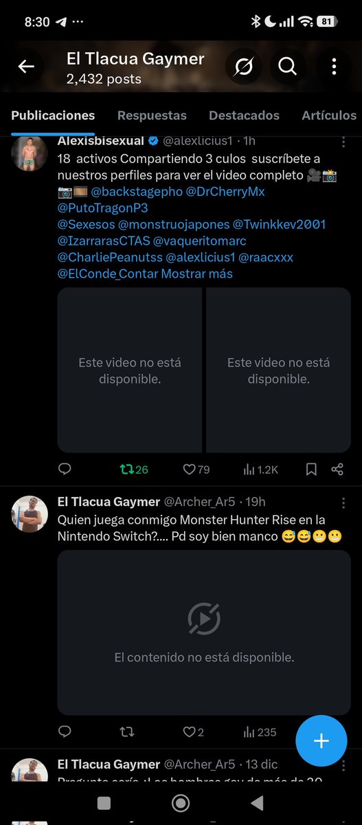 Alguien sabe por qué todos los vídeos que quiero ver en X me aparecen así ? 😢😢😢