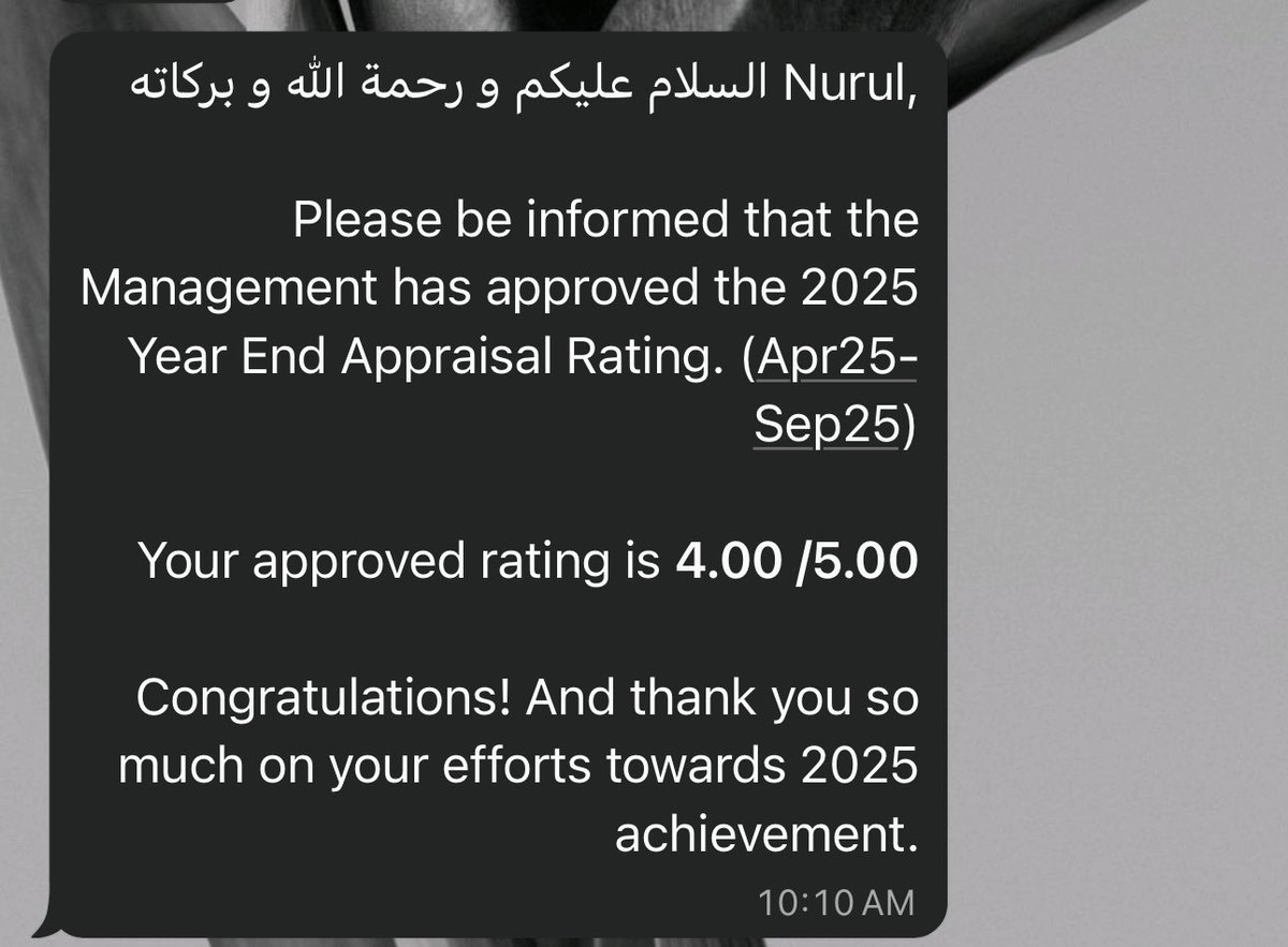 Nak dapat pangkal 4 kemain payah, know2 bos share management dah approve rating. Syukur alhamdulillah🤧🤧