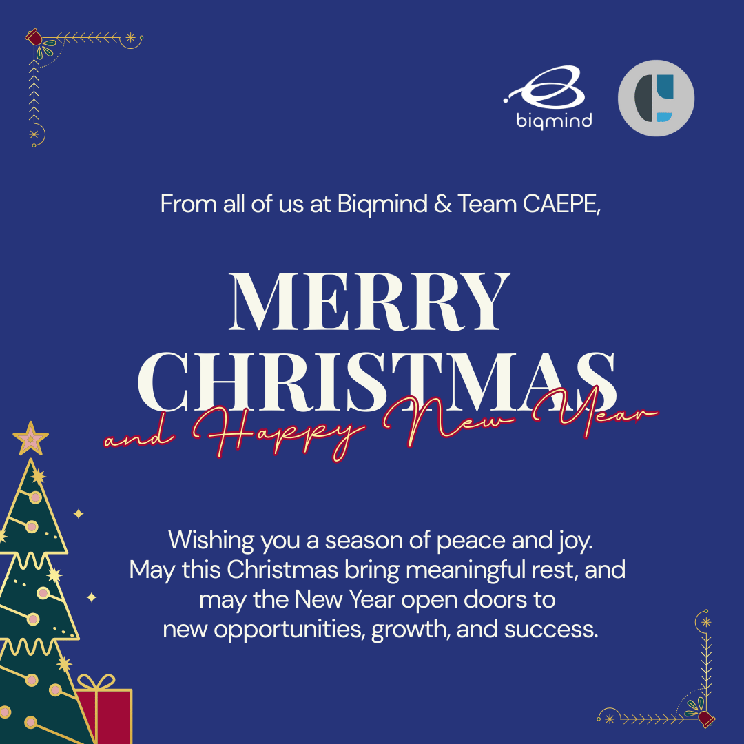 getcaepe's tweet photo. From all of us at Biqmind &amp; Team CAEPE, wishing you peace, joy, and meaningful rest this Christmas—and new opportunities, growth, and success in 2026. Happy holidays! https://t.co/YsfYTJPnRk