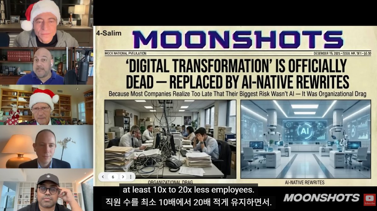 AIBopyo's tweet photo. 2026년, 인류 역사상 가장 '미친' 한 해가 온다

Peter Diamandis와 Moonshot Mates이 모여 '2026년 대예측'을 내놓았는데 내용이 가히 충격적입니다. 먼 미래가 아닙니다. 바로 내년, 내후년의 이야기입니다.

이 영상을 보고 핵심만 추려드립니다.
.
.
.
(아래 이어서) https://t.co/MgBlPONecU