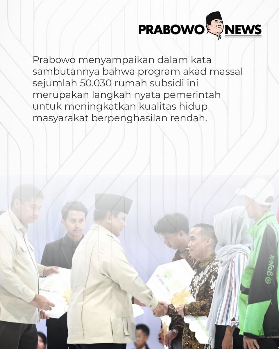 Akhirnya banyak masyarakat tak mampu bisa mendapatkan rumah layak huni dengan lebih mudah. Terima kasih presiden
#PrabowoRumahSubsidi
Gaspol Program Rakyat