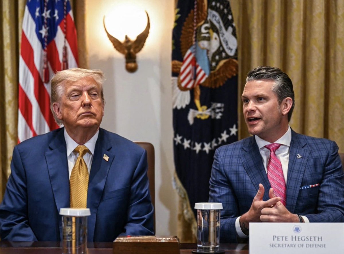 MAGAVoice's tweet image. BREAKING 🚨 President Trump is making a HUGE announcement Monday with SecWar Pete Hegseth

I hear it’s going to be game changing 

LET’S GO 🔥