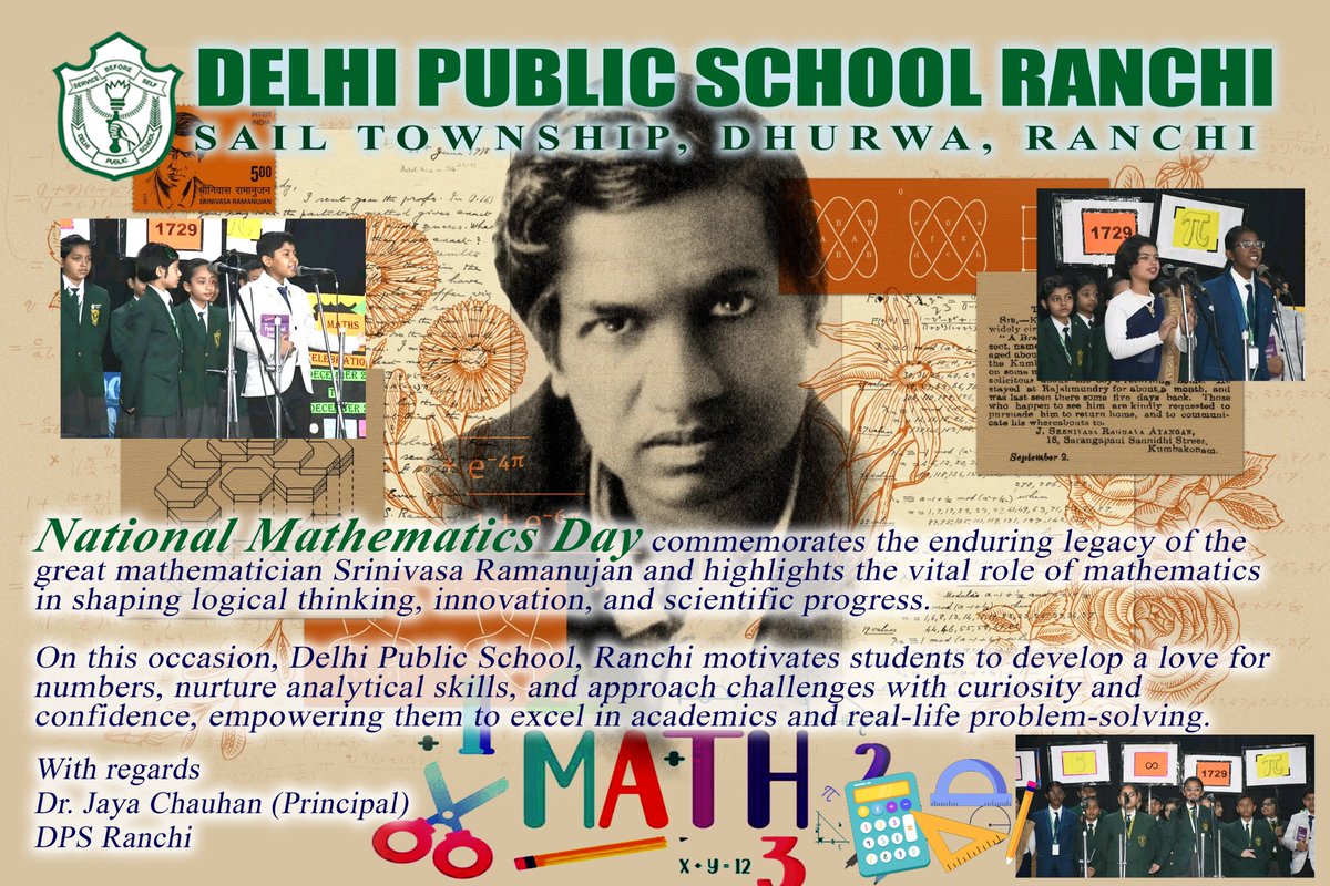 Dps_ranchi2's tweet photo. #DPSRanchi #NationalMathematicsDay https://t.co/CaOXnuZ8bV